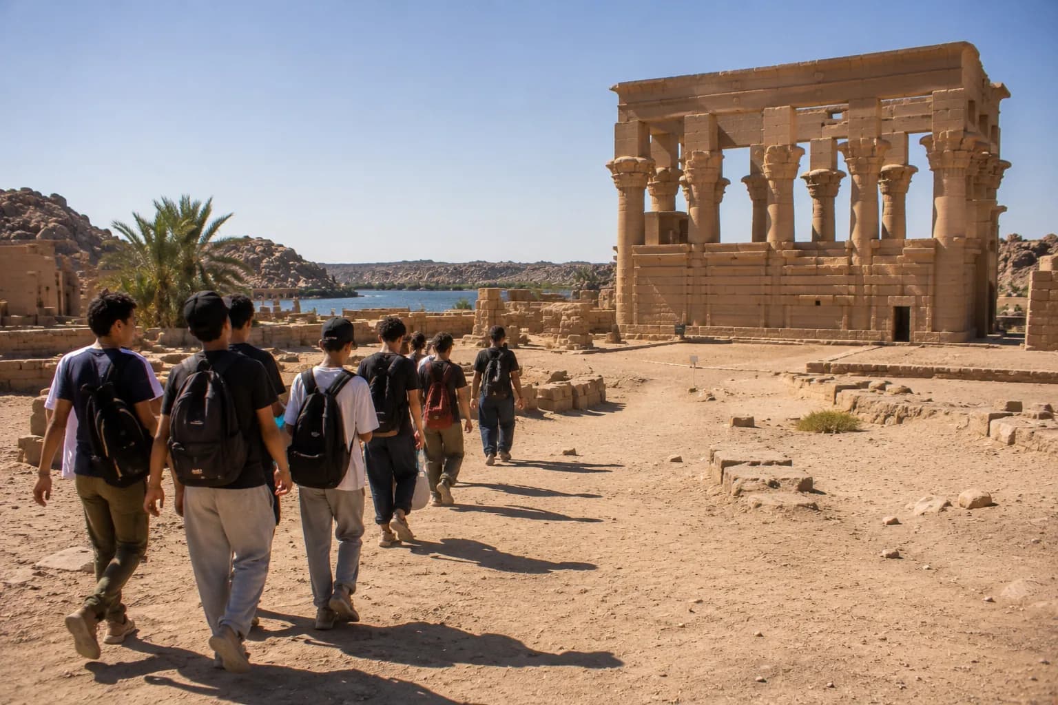 Impact OG students on a service trip in Egypt
